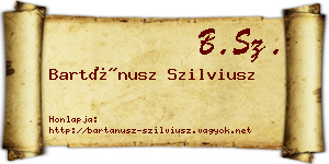 Bartánusz Szilviusz névjegykártya
